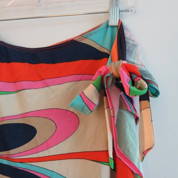 TRINA TURK Multicolor Retro Stretch Swim Cover Up Tie Skirt Vacation Resort Sz S - Picture 12 of 15
